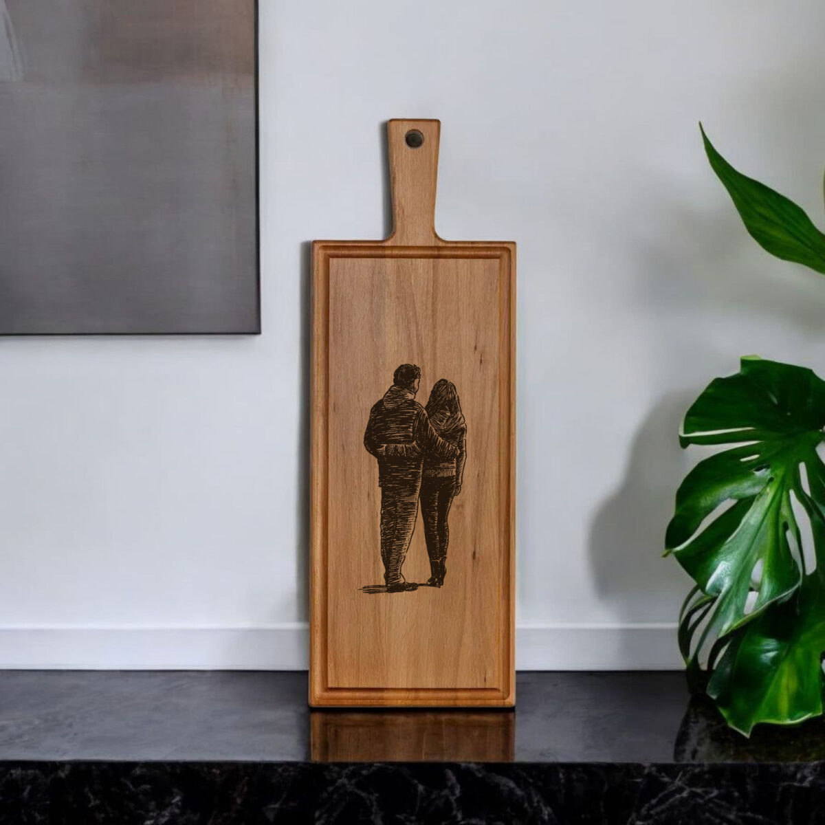 Borrelplank graveren - beuken - 48cm x 17cm - laten ontwerpen